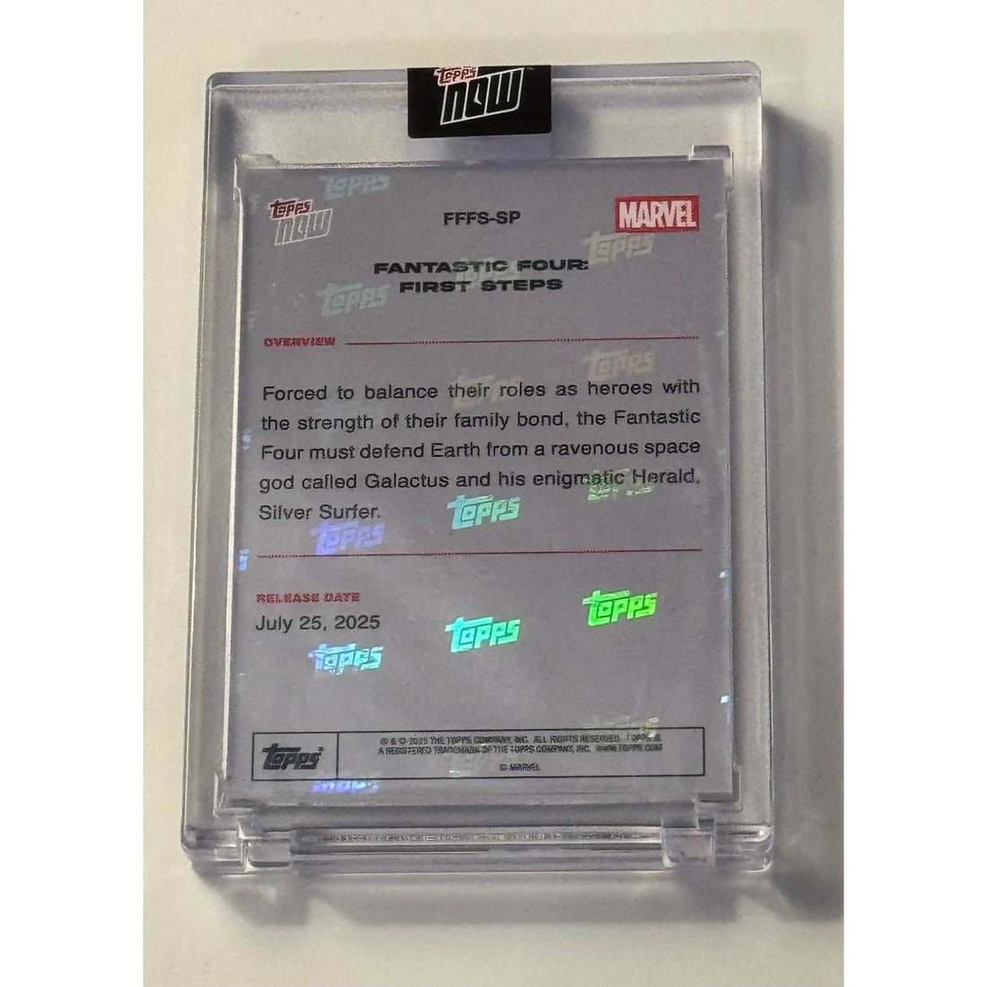 Limited Edition 2025 Topps Now Marvel Fantastic Four Prepare 4 Launch collectible card in sealed case
