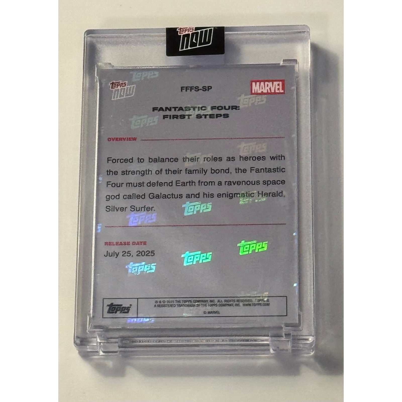 Limited Edition 2025 Topps Now Marvel Fantastic Four Prepare 4 Launch collectible card sealed in case