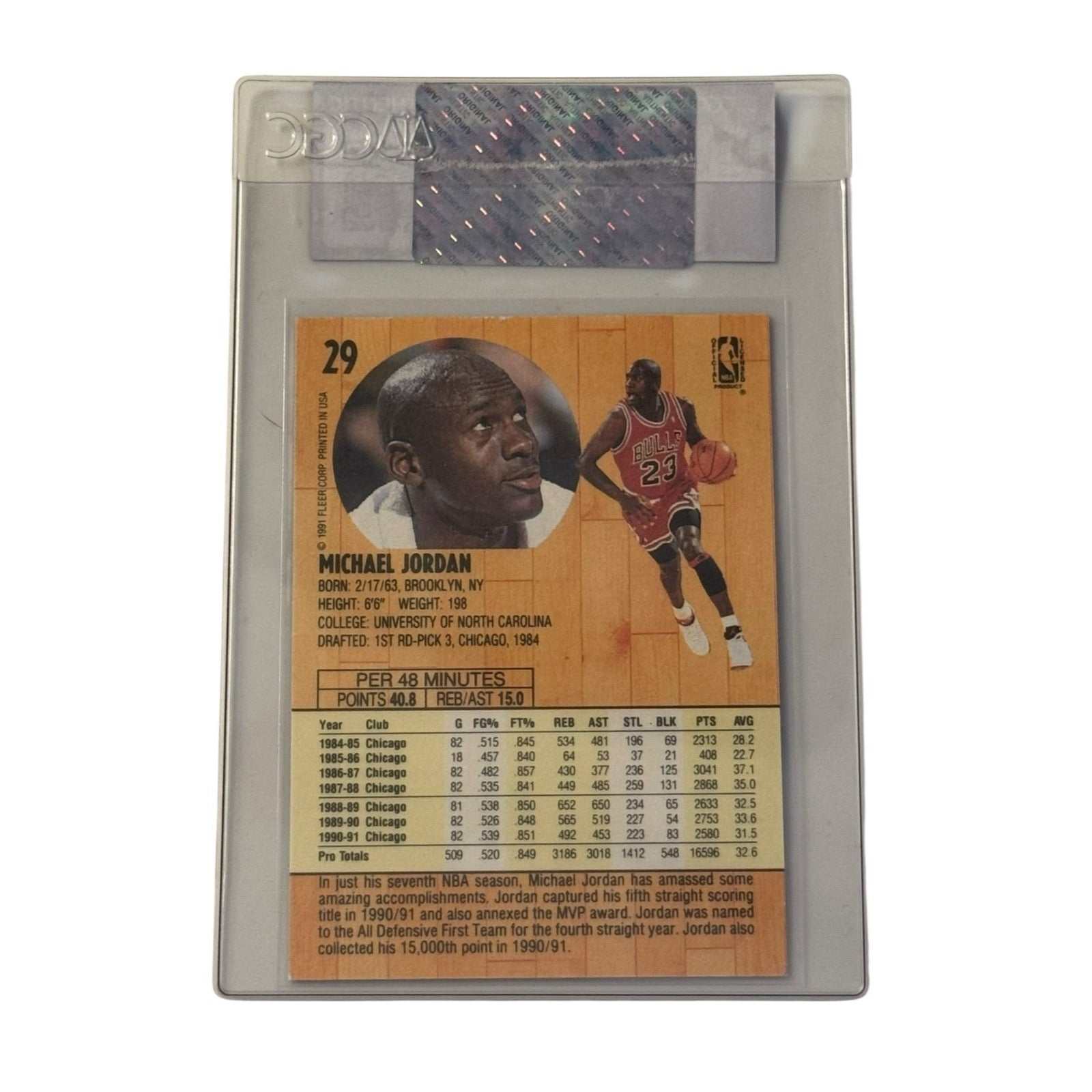 1991-92 Fleer Michael Jordan basketball card CGC certified authentic Chicago Bulls NBA collectible