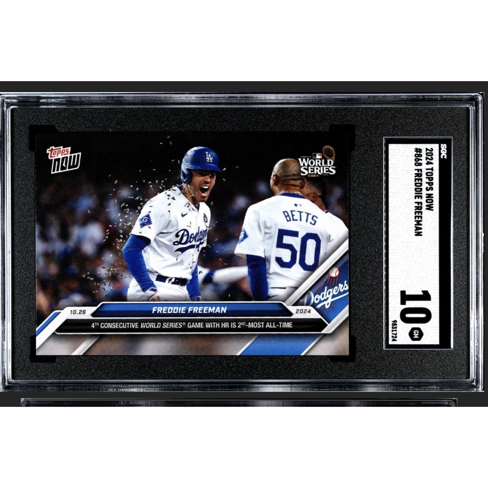 2 STARS! Freddie Freeman/Betts World Series HRs 2024 MLB Topps NOW #868 SGC 9.5*