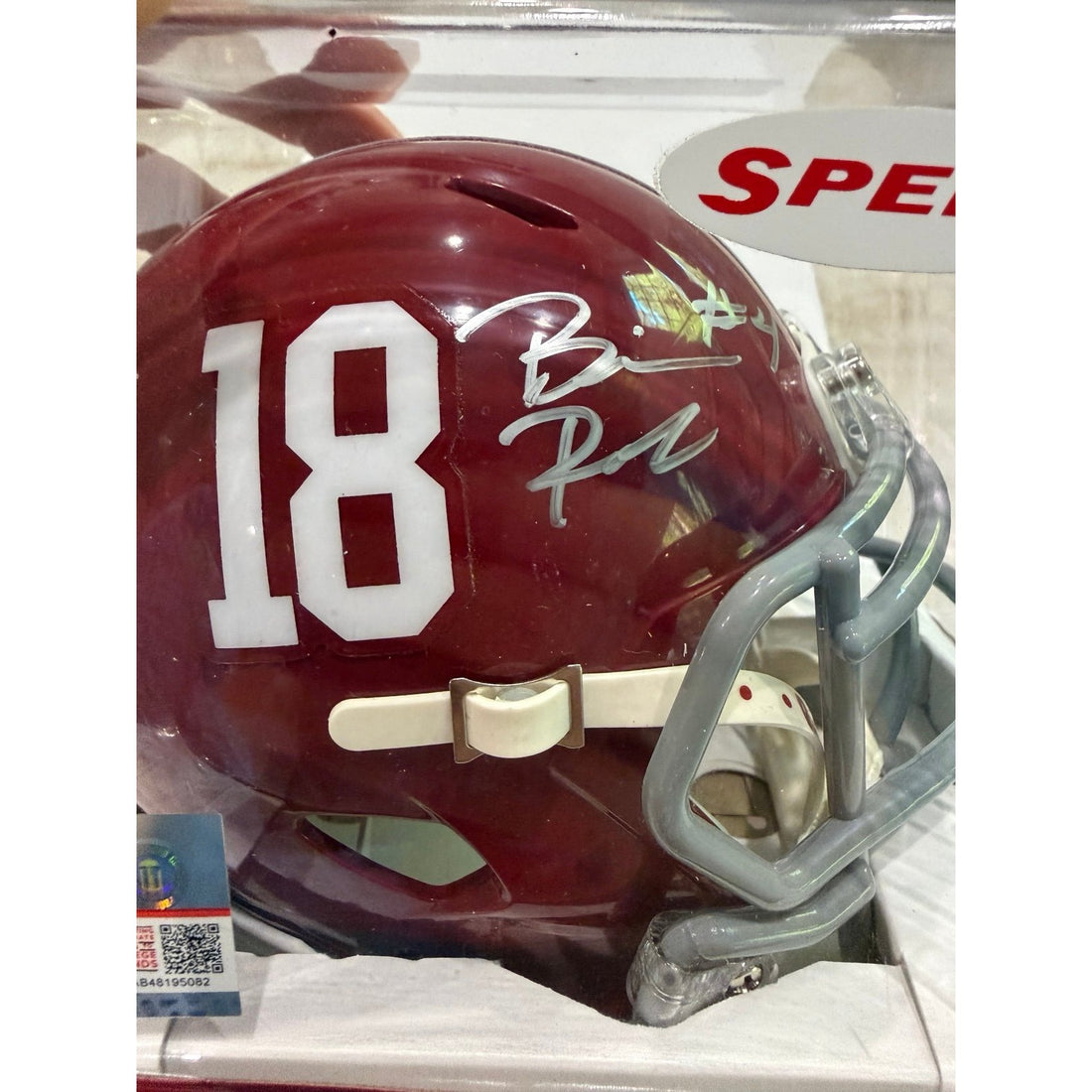 Brian Robinson Jr Autographed Alabama Crimson Tide Speed Mini Helmet NCAA COA