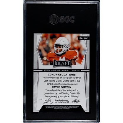 Only 100 XAVIER WORTHY RC AUTO Parallel LIMITED Texas/CHIEFS ROOKIE - SGC 10 GM