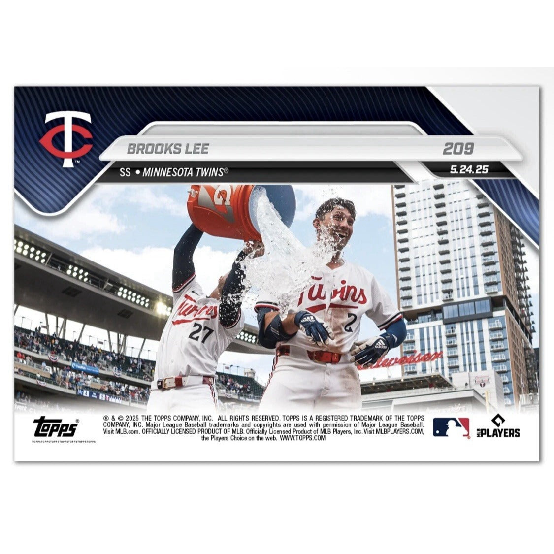 2025 Topps Now Brooks Lee RC Walk Off Hero Always! MLB Minnesota Twins Card #209