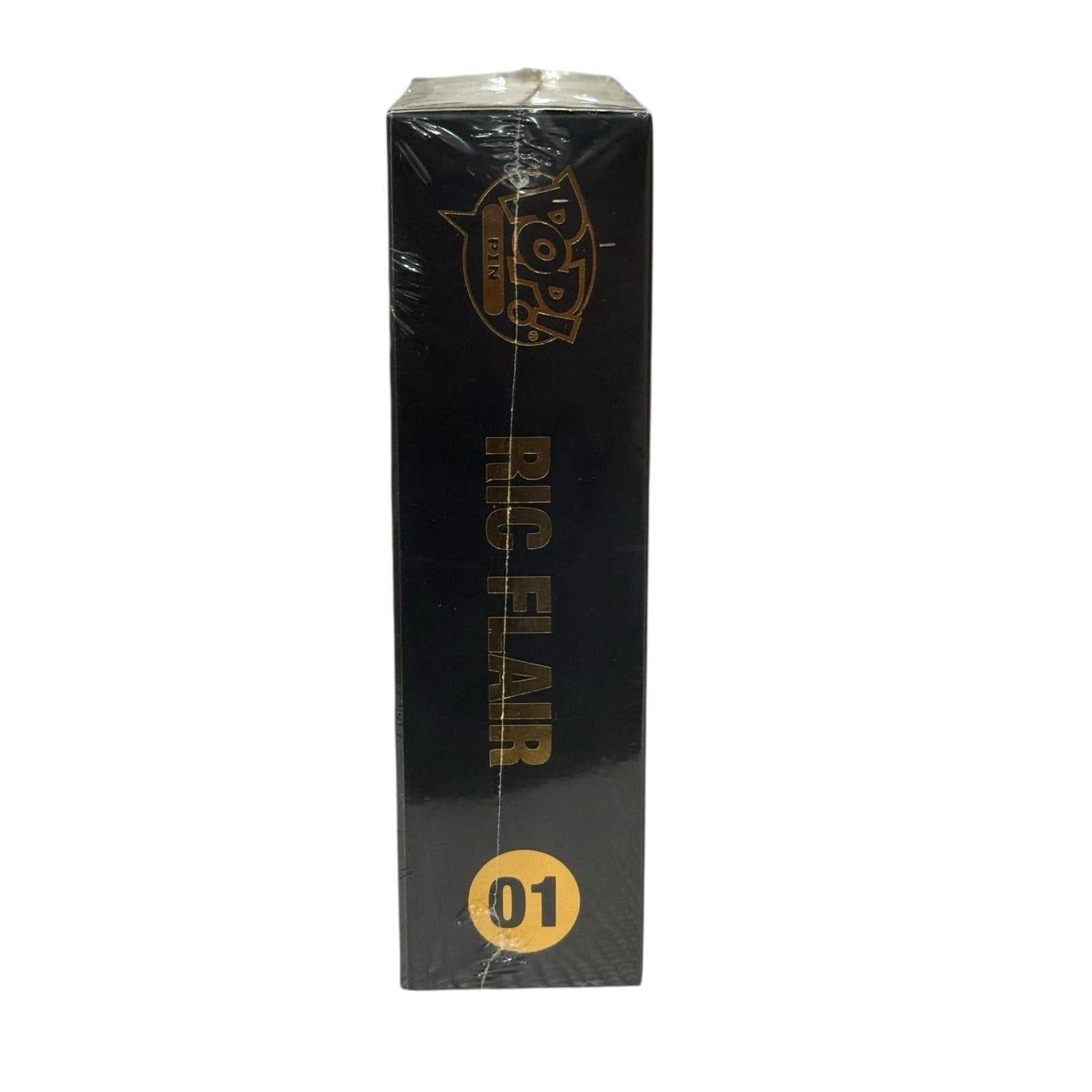 Funko Pop Pin WWE Ric Flair 01 collectible in black box with gold lettering