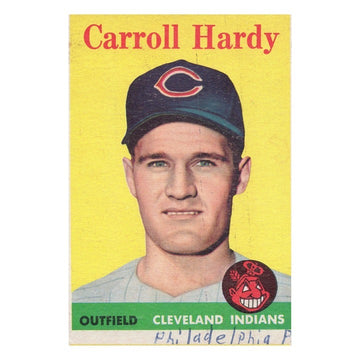 Carroll Hardy RC 1958 Topps #446 SP MLB Cleveland Indians Creased Card