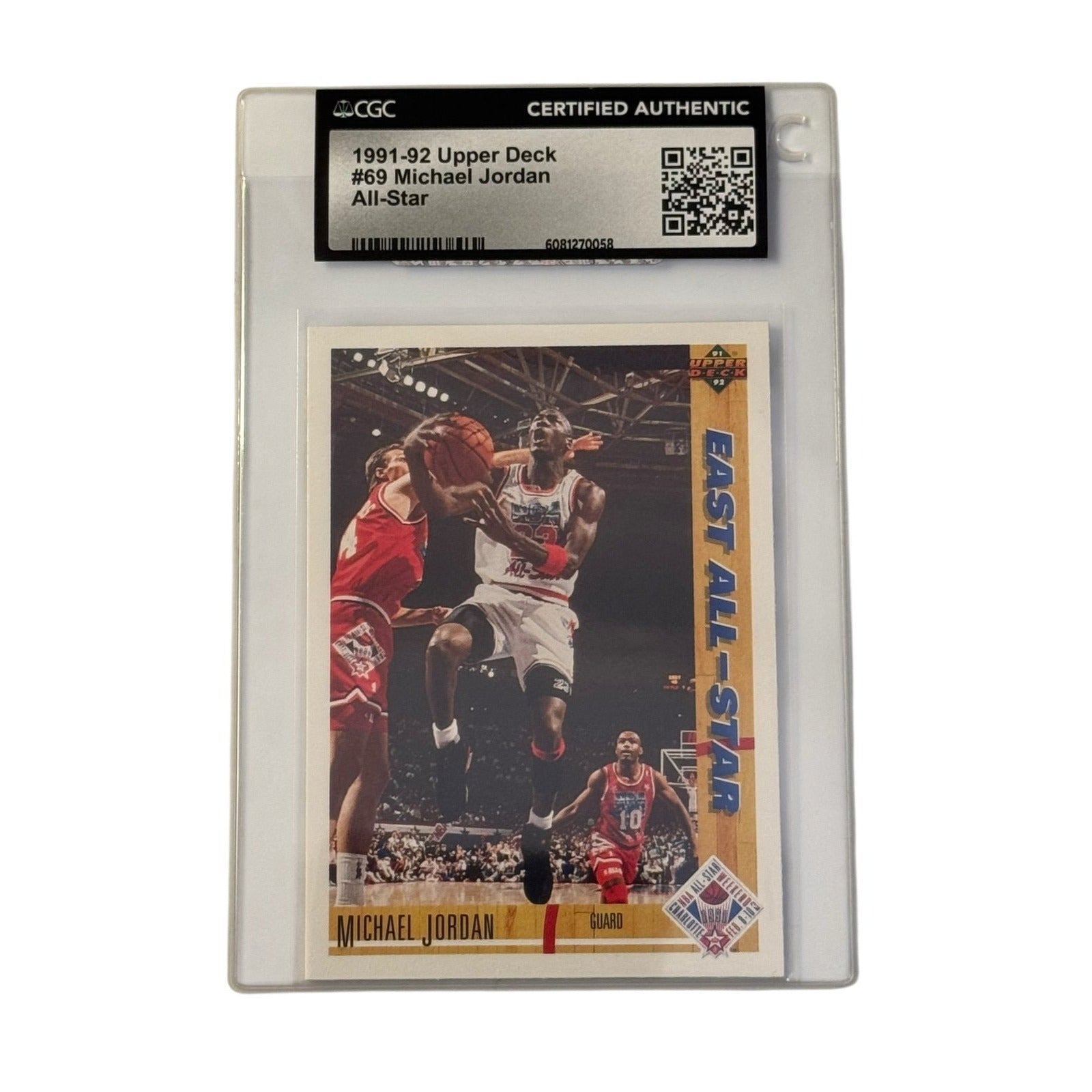 1991 92 Upper Deck Michael Jordan All Star basketball card CGC Certified Authentic in tamper-evident sleeve