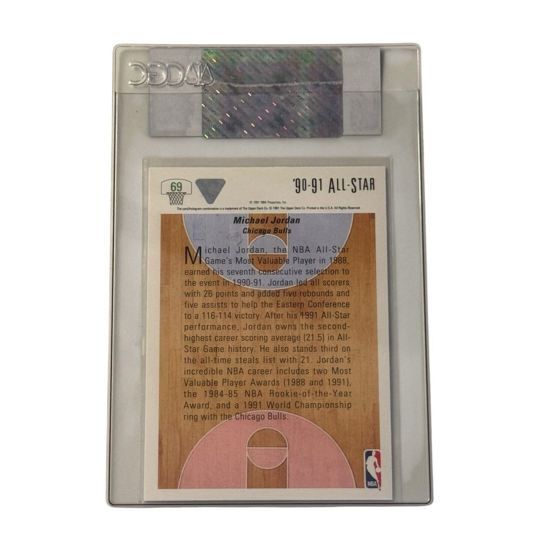 1991 92 Upper Deck Michael Jordan All Star basketball card CGC Certified Authentic in tamper-evident sleeve