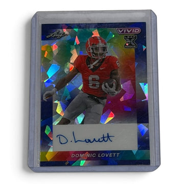 Dominic Lovett RC Auto 3/7 2024 Leaf Vivid BA-DL1 UGA Georgia Bulldogs