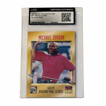 1997 Sports Illustrated for Kids Michael Jordan April Fool golf card CGC certified authentic collectible