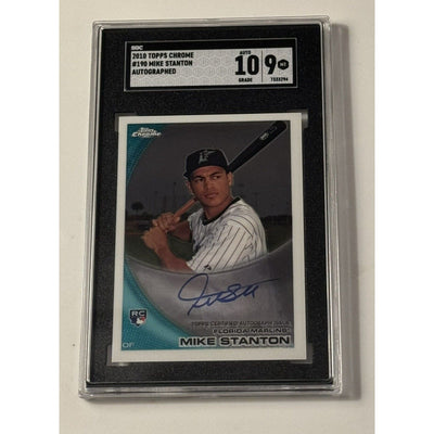 Giancarlo/Mike STANTON RC AUTO 2010 Topps Chrome Rookie #190 NY Yankees SGC 9/10