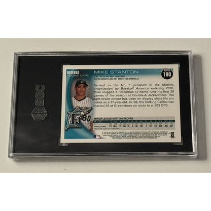 Giancarlo/Mike STANTON RC AUTO 2010 Topps Chrome Rookie #190 NY Yankees SGC 9/10