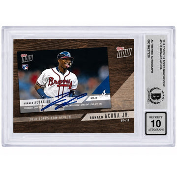Ronald Acuña Jr. RC Auto 10 2019 Topps Now Review #TN10 Braves Beckett Authentic