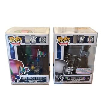 Funko Pop Icons MTV Moon Person #18 Classic & Rainbow Variant Bundle Lot