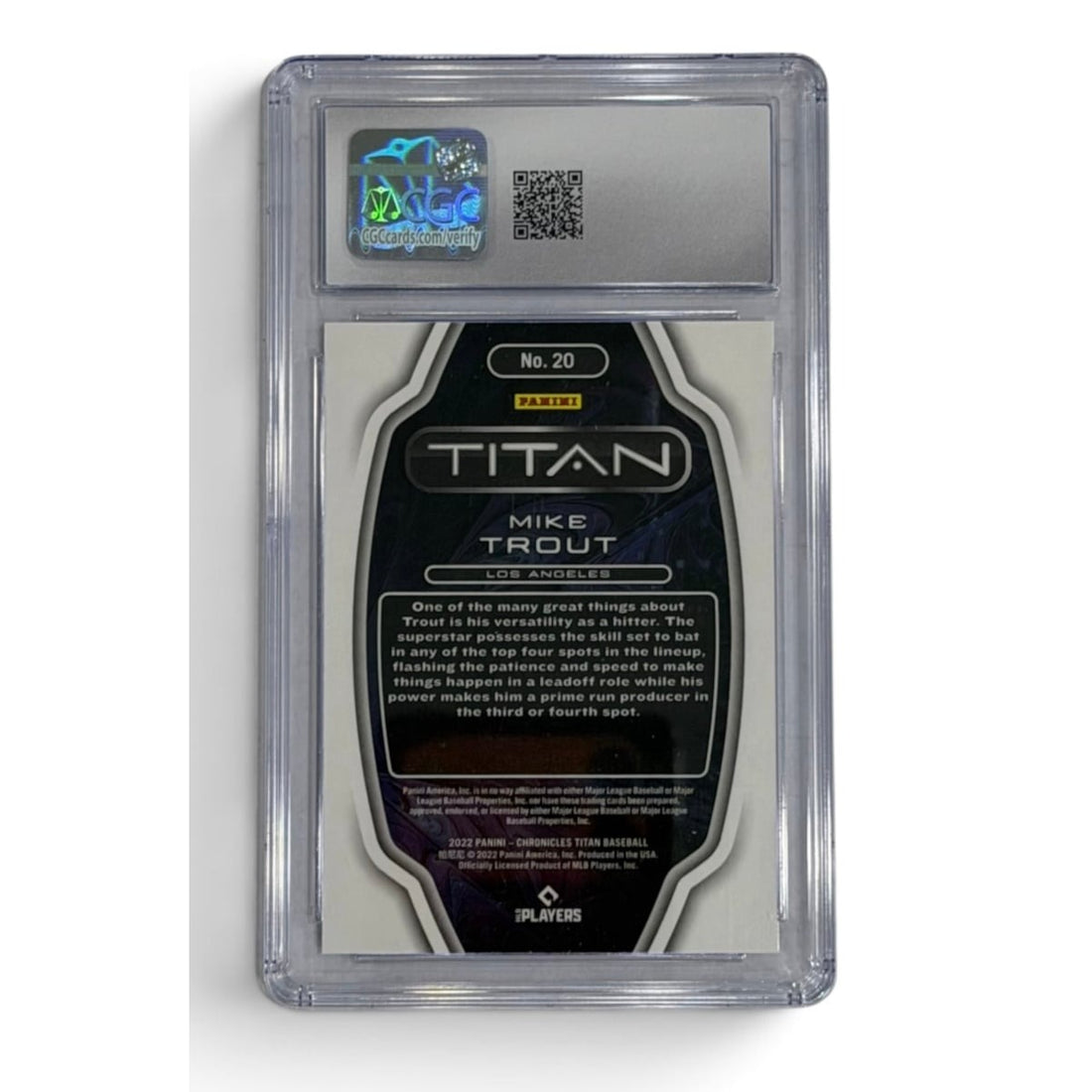 Mike Trout 2022 Panini Chronicles Titan #20 CGC 9 Mint LA Angels Baseball