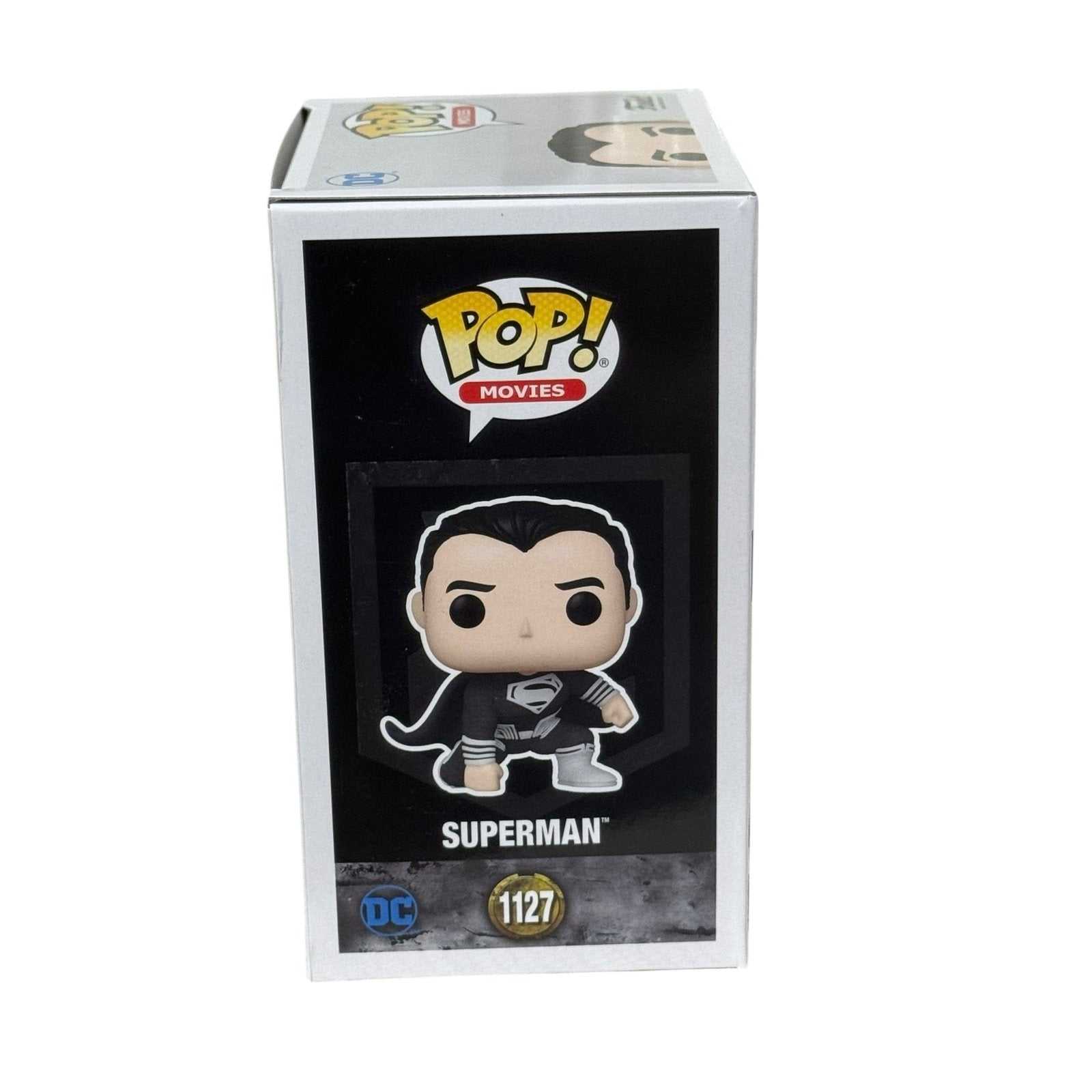 Superman Black Suit Funko Pop 1127 Hot Topic Exclusive Zack Snyder vinyl figure packaging