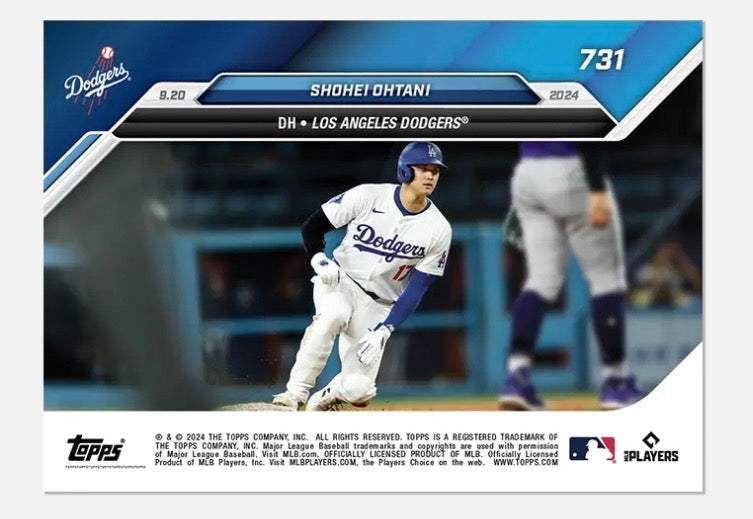 Shohei Ohtani 2024 Topps Now #731 back