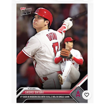 Shohei Ohtani 2023 Topps NOW #505 MLB Angels Dodgers 10 Ks 2 HRs Historic