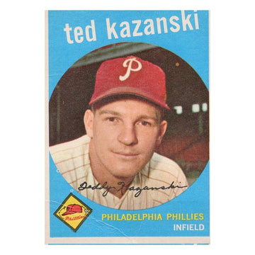 Ted Kazanski 1959 Topps #99 Philadelphia Phillies Vintage Creased Card