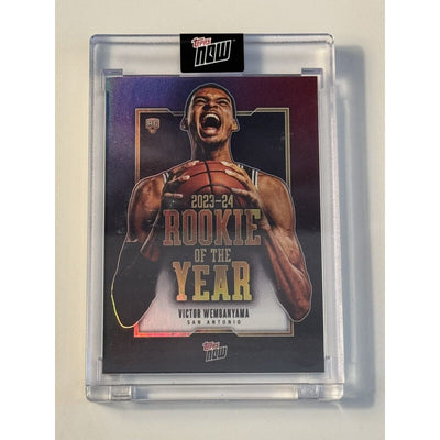 Victor Wembanyama RC* 2023-24 Topps Now Rookie of Year Refractor VW-6 NBA Spurs