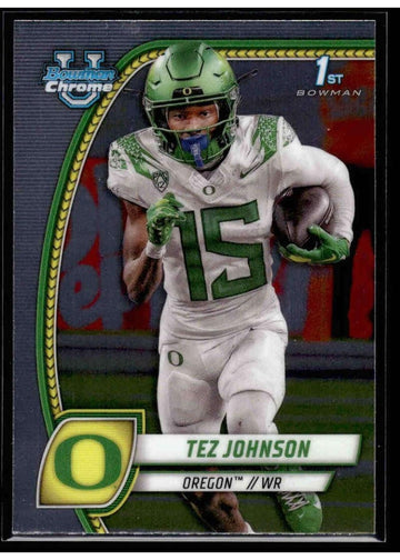 Tez Johnson Bowman Tez Johnson 1st Bowman 2024 Bowman Chrome U 171 Oregon WR Football