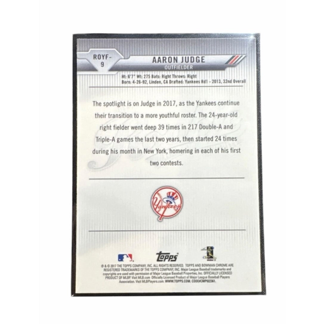 Aaron Judge RC 2017 Bowman Rookie of the Year Favorites ROYF9 MLB Yankees Rookie