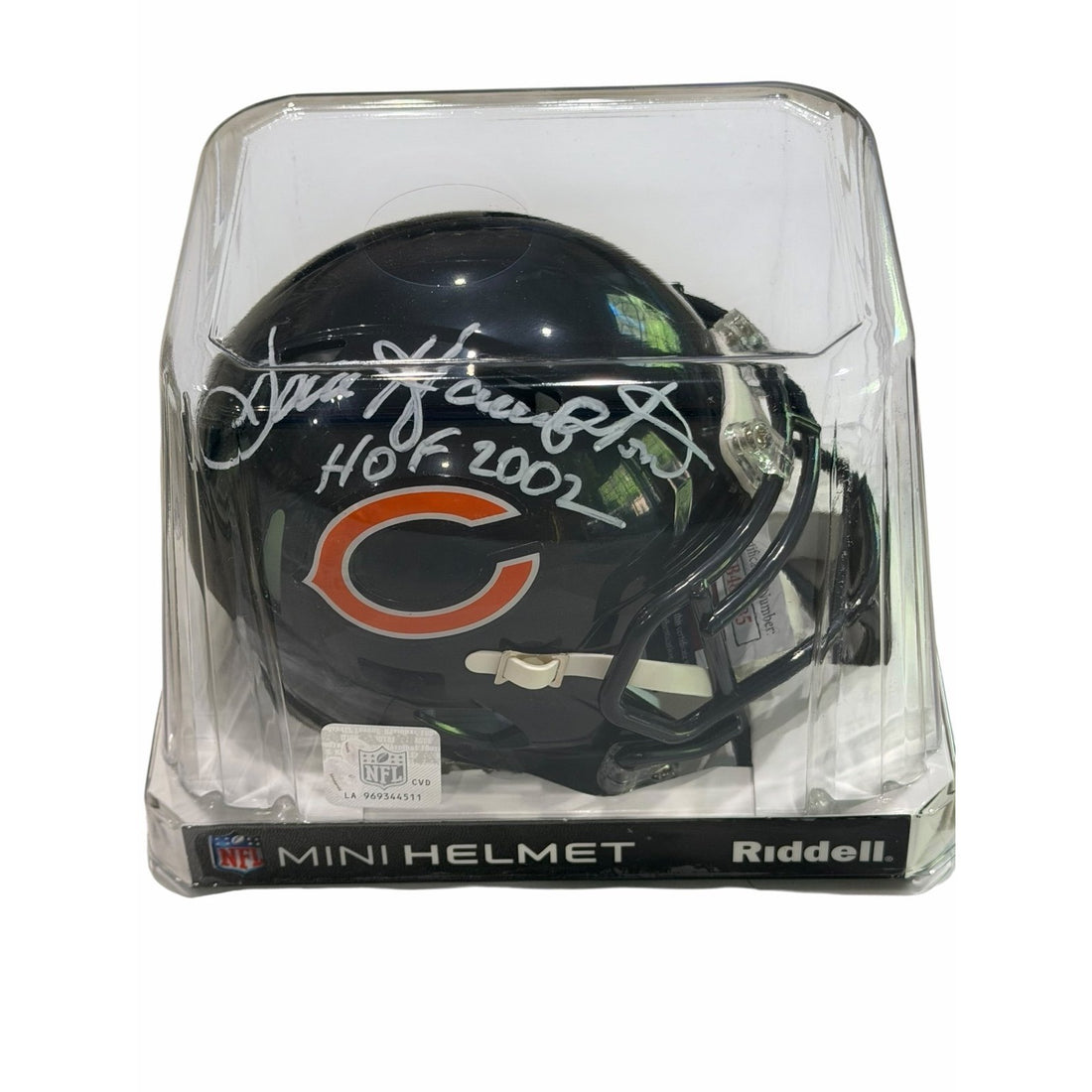 Amazing Dan Hampton HOF 2002 Autographed Chicago Bears Mini Helmet NFL