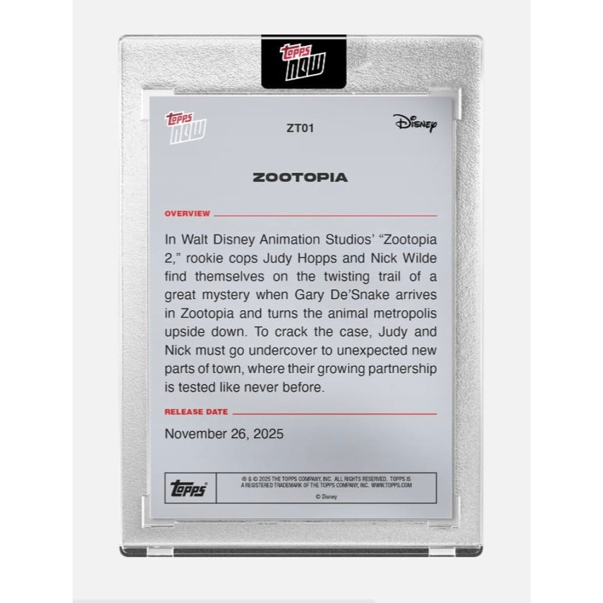 ONLY 4204 Printed 2025 Disney Topps NOW Zootopia 2 Movie Card Disney
