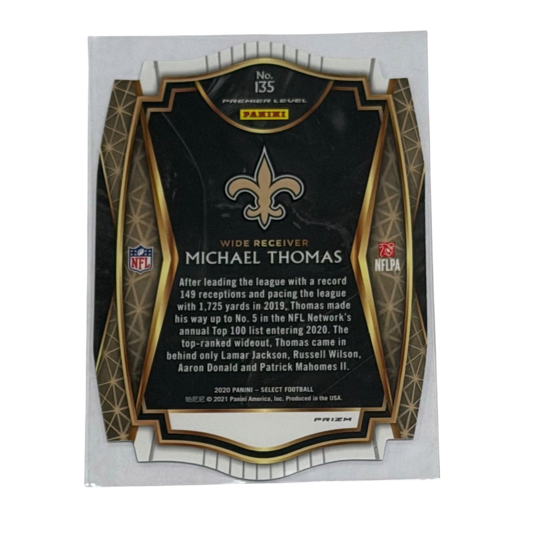 Michael Thomas Select 2020 Select Michael Thomas Blue Prizm Premier Level 135 Saints SP Refractor