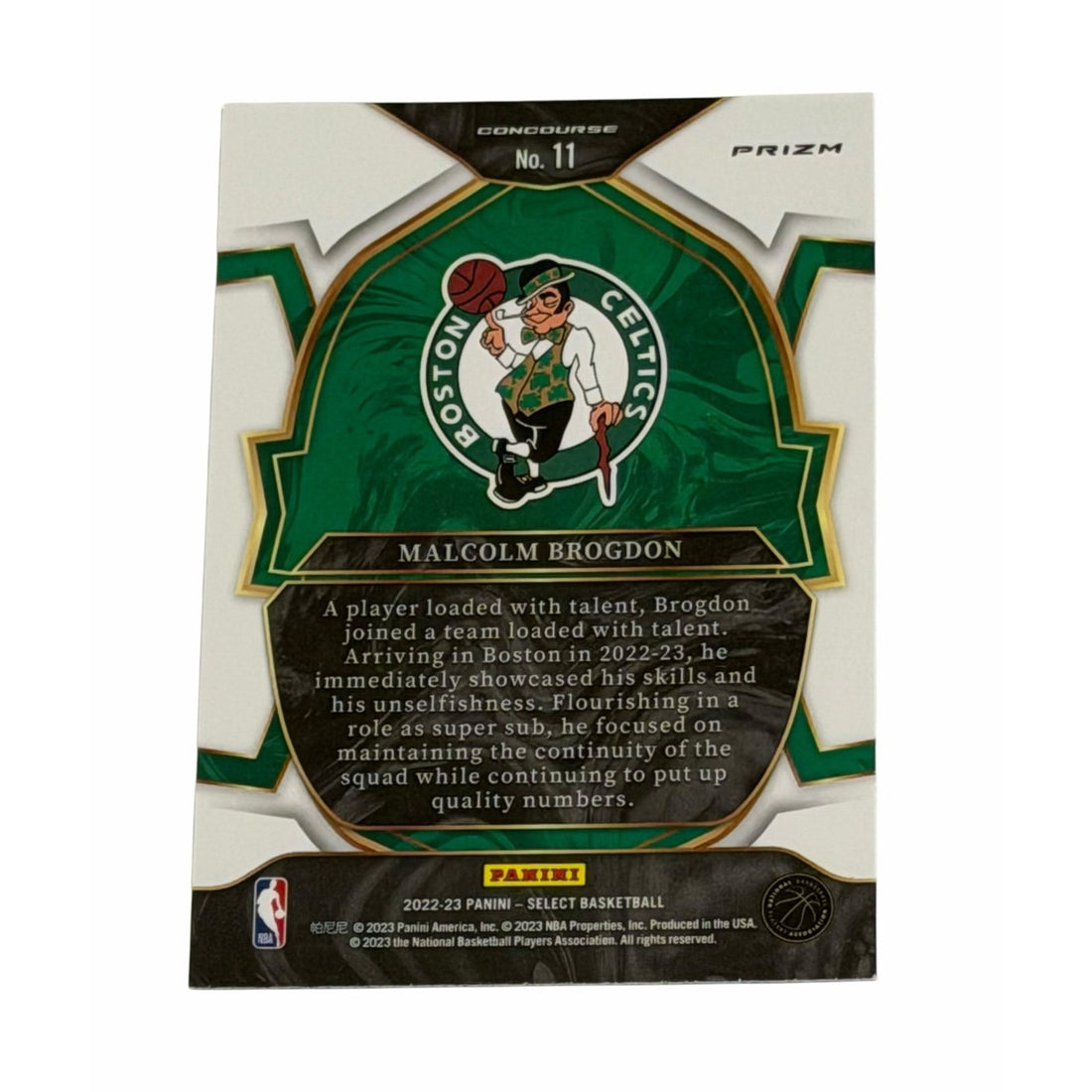 Malcolm Brogdon 2022-23 Panini Select Blue Malcolm Brogdon 2022-23 Panini Select Blue Prizm REFRACTOR 11 NBA Celtics