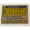 1987 Topps Roger Clemens #340 Boston Red Sox baseball card, back