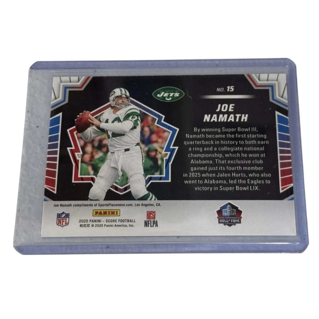 2025 Score Football Card #15 Joe Namath New York Jets limited 26 of 35 edition