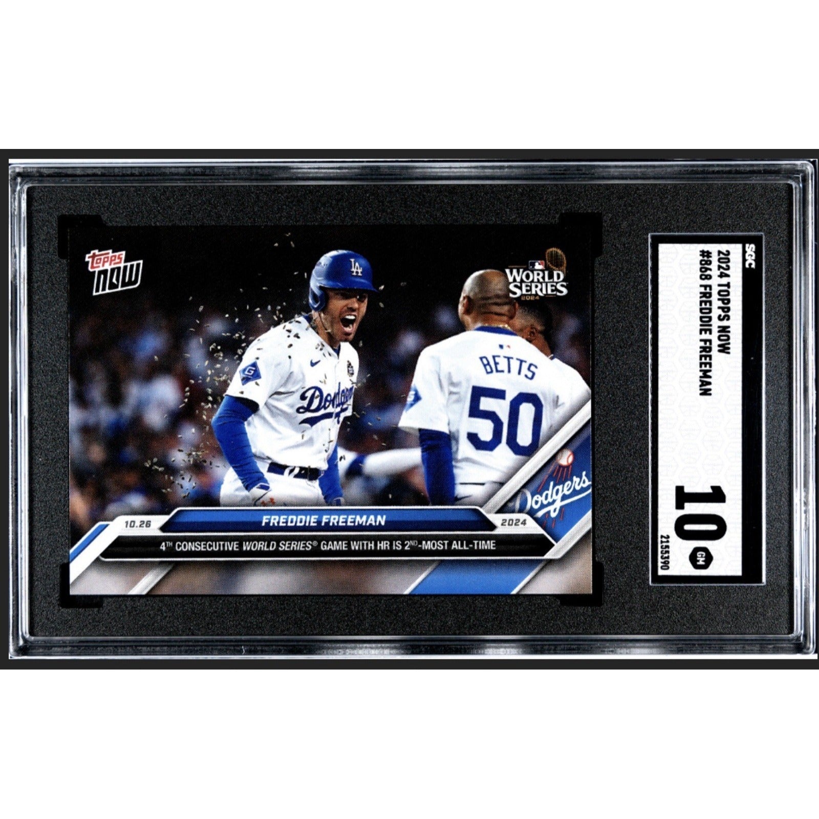 2 STARS! Freddie Freeman/Betts World Series HRs 2024 MLB Topps NOW #868 - SGC 10