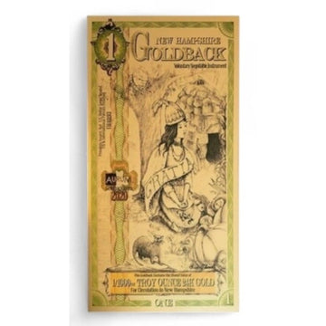 2020 New Hampshire Goldback 1 Note 1/1000 oz .9999 Fine Gold Voluntary Currency!