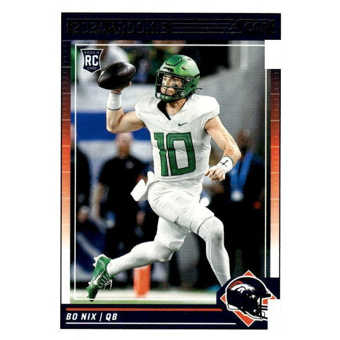 2024 NFL Score Football #332 Bo Nix Green RC* Denver Broncos Near Mint or Better