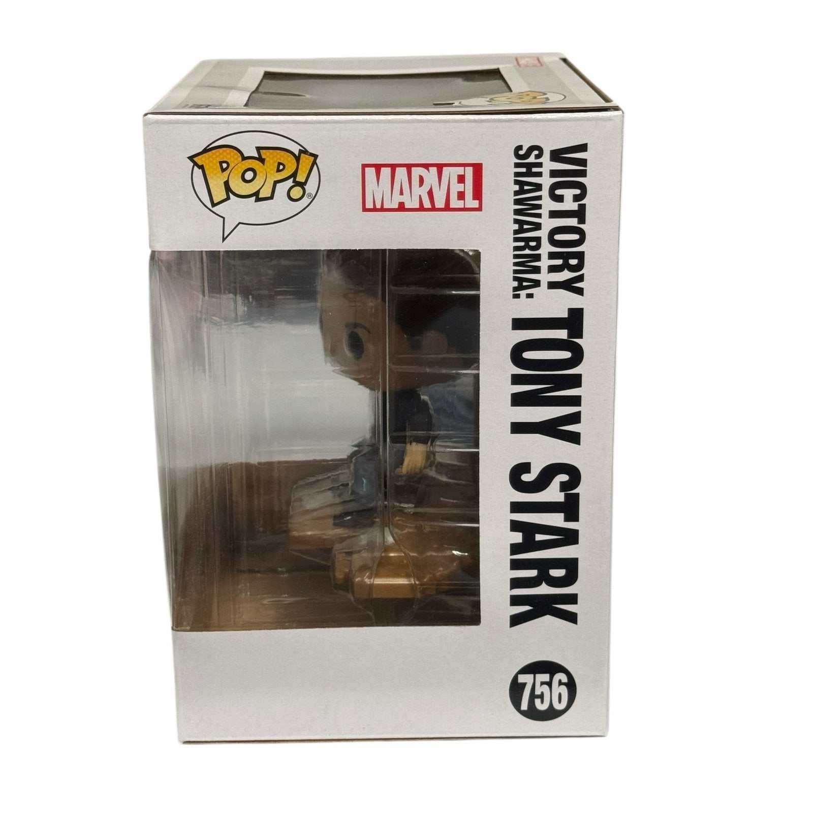 Funko Pop Avengers Victory Shawarma Tony Stark collectible figure in box number 756 Amazon exclusive