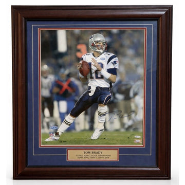 Tom Brady Signed 16x20 Framed Photo Patriots Super Bowl 39 2005 MVP BAS Auto