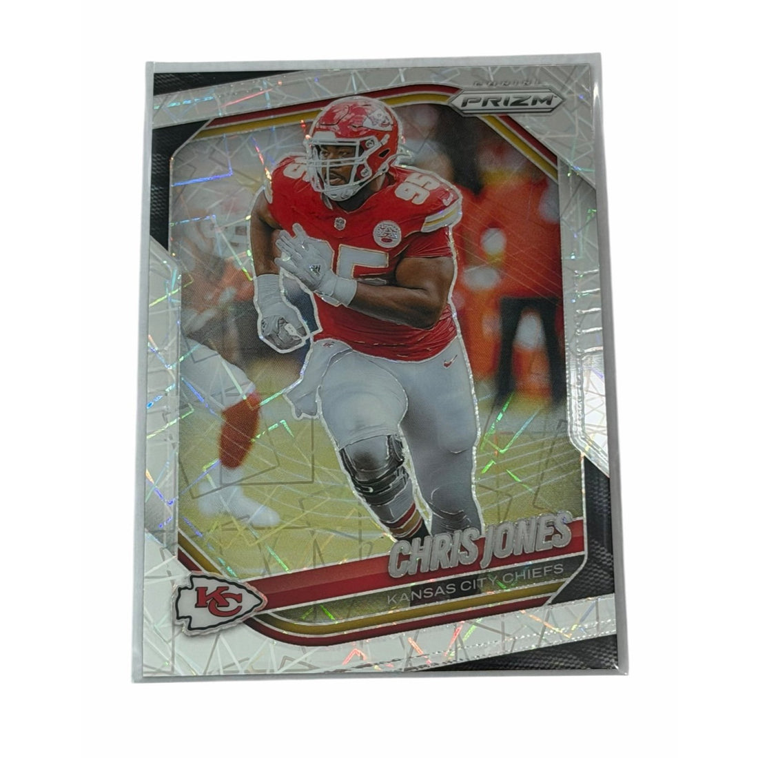 Chris Jones Panini Chris Jones 2025 Panini Prizm NFL KC Chiefs Cracked Ice Parallel Card 113