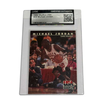 1992 SkyBox USA Basketball Michael Jordan #39 Game Strategy card CGC certified authentic in protective case