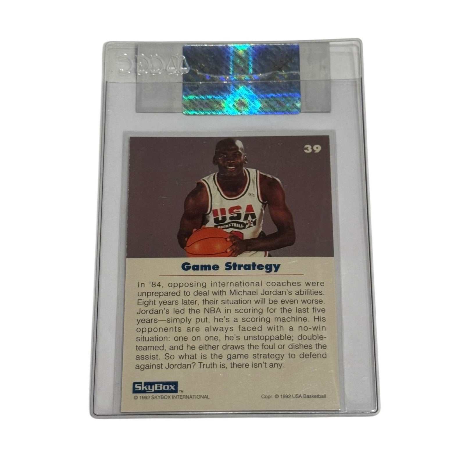 1992 SkyBox USA Basketball Michael Jordan #39 Game Strategy card CGC certified authentic in protective case