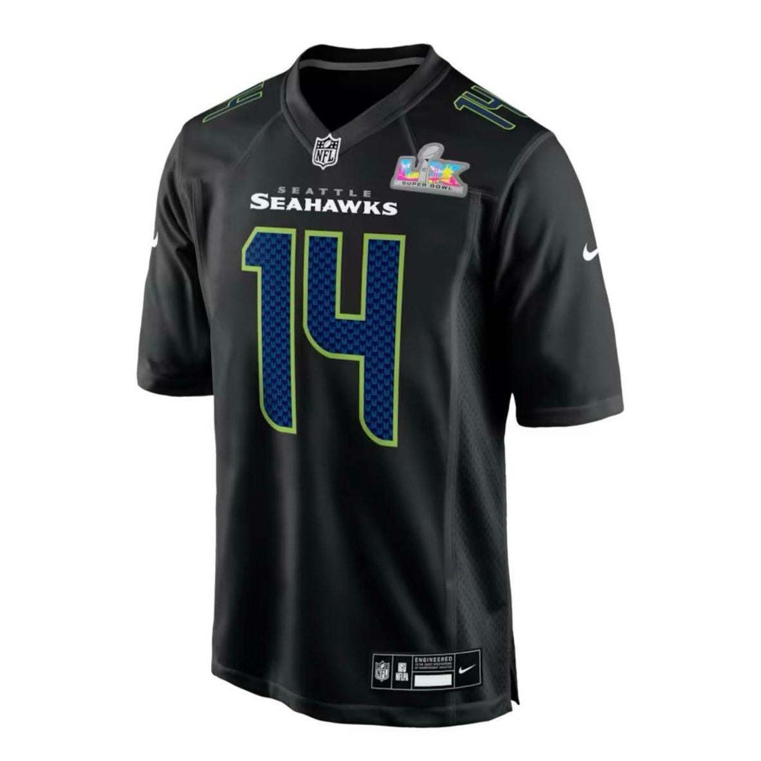 Sam Darnold Seattle Seahawks #14 NFL Black Super Bowl Jersey Mens Authentic XL