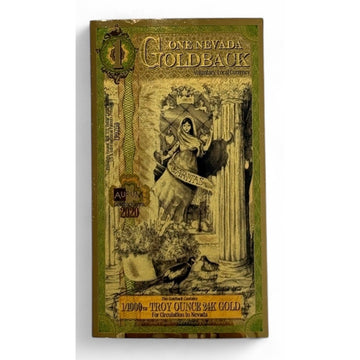 2020Nevada $1 Goldback Note made of 1/1000 oz .9999 Fine Gold Voluntary Currency