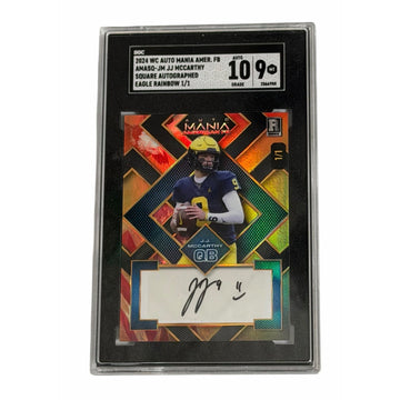 1/1 JJ McCarthy RC Auto Rainbow 2024 Wild Card Auto Mania SGC 9 Auto 10 Vikings