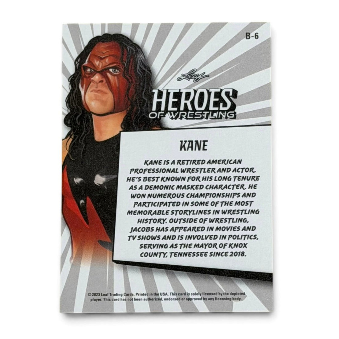 2023 Leaf Heroes of Wrestling Kane B-6 WWE Big Red Machine Wrestling Card Mint