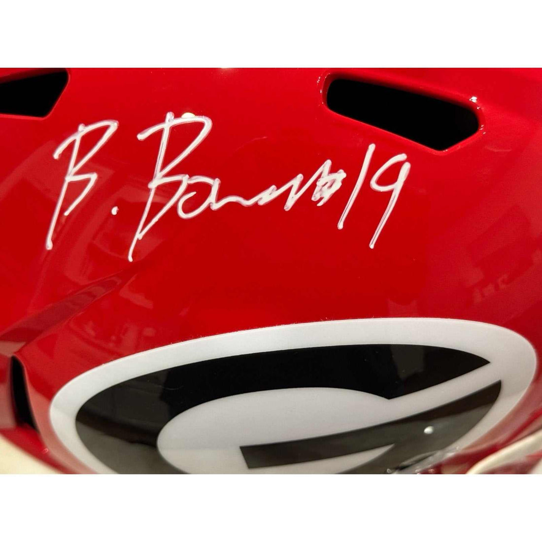 Brock Bowers signed Georgia Bulldogs red Riddell football helmet with Beckett COA