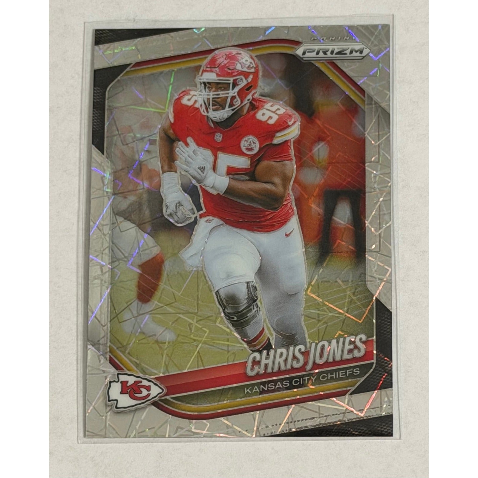 2025 Panini Prizm Chris Jones Cracked 2025 Panini Prizm Chris Jones Cracked Ice 113 Kansas City Chiefs All-Pro DT