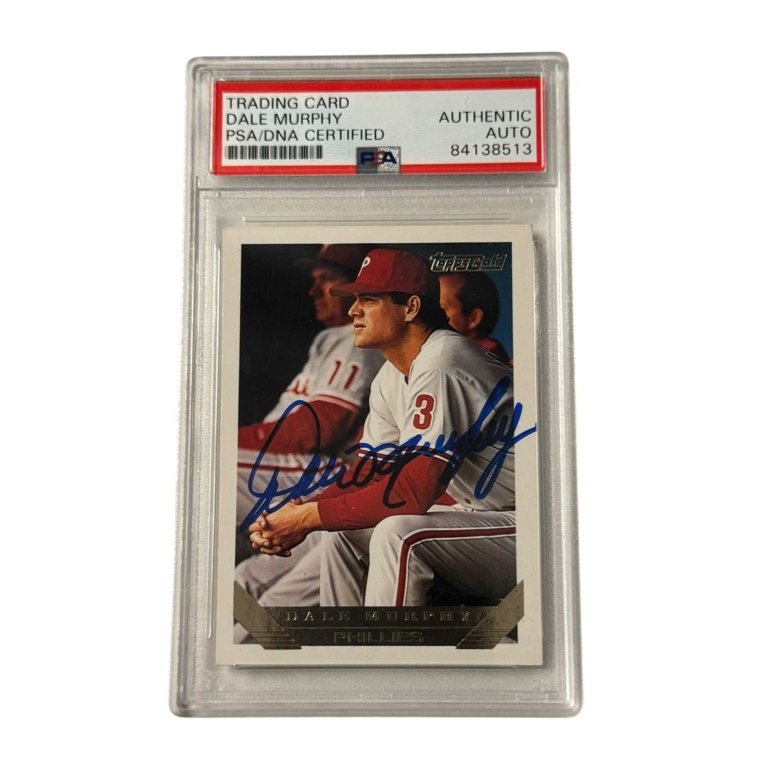 RARE 1992 Dale Murphy signed Phillies baseball card PSA DNA certified autograph