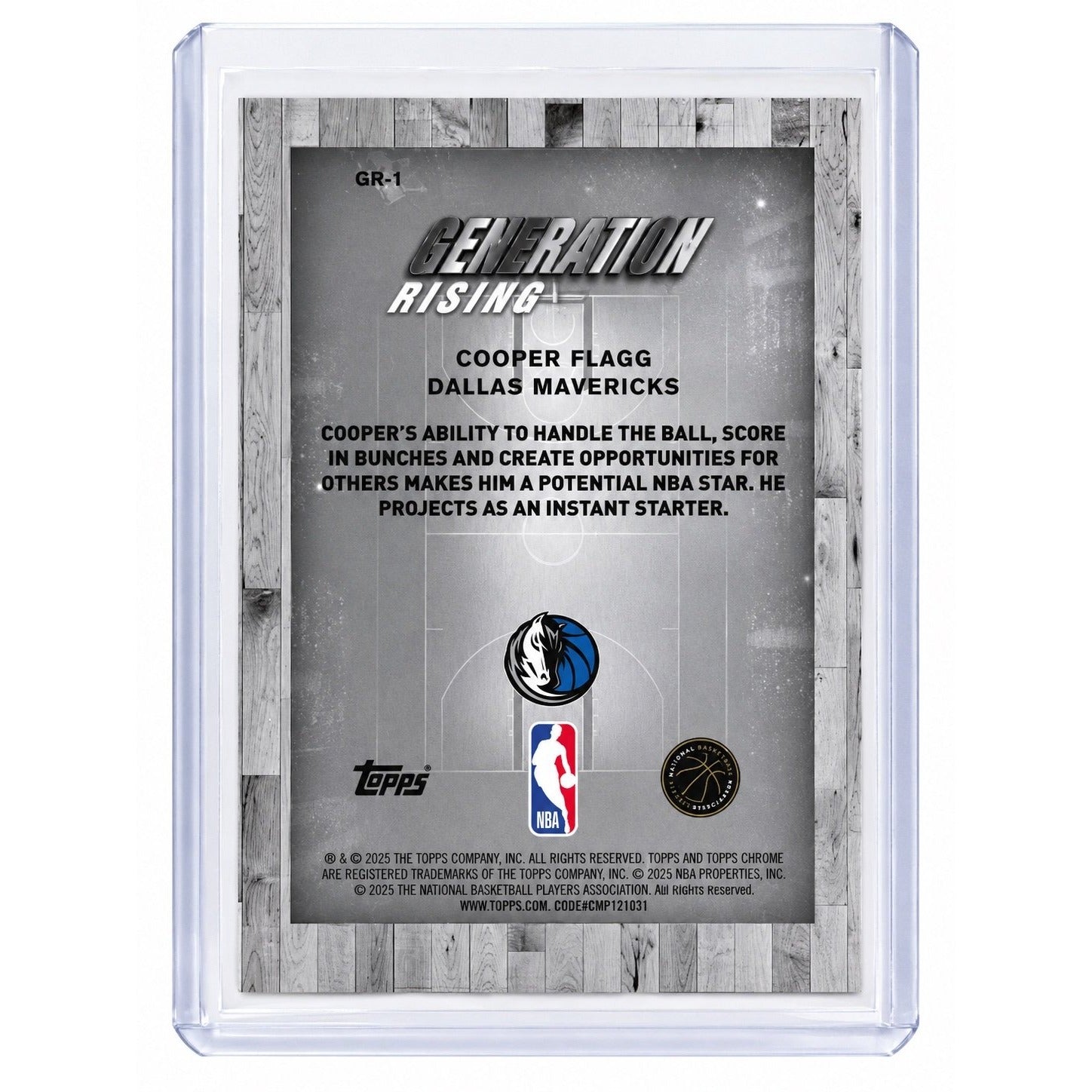 Cooper Flagg Topps Chrome Cooper Flagg RC 2025 Topps Chrome Generation Rising GR 1 NBA Dallas Mavericks