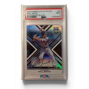 /10 Will Smith RC AUTO 2016 Panini Elite Extra Black PSA 9 Dodgers #32