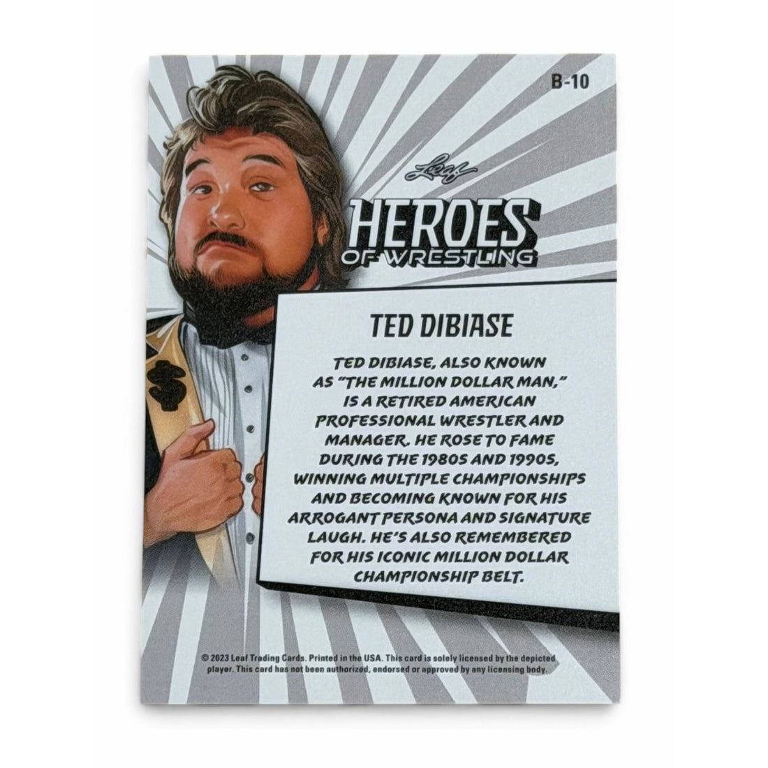 2023 Leaf Heroes of Wrestling Ted DiBiase B-10 Million Dollar Man WWE WWF Card