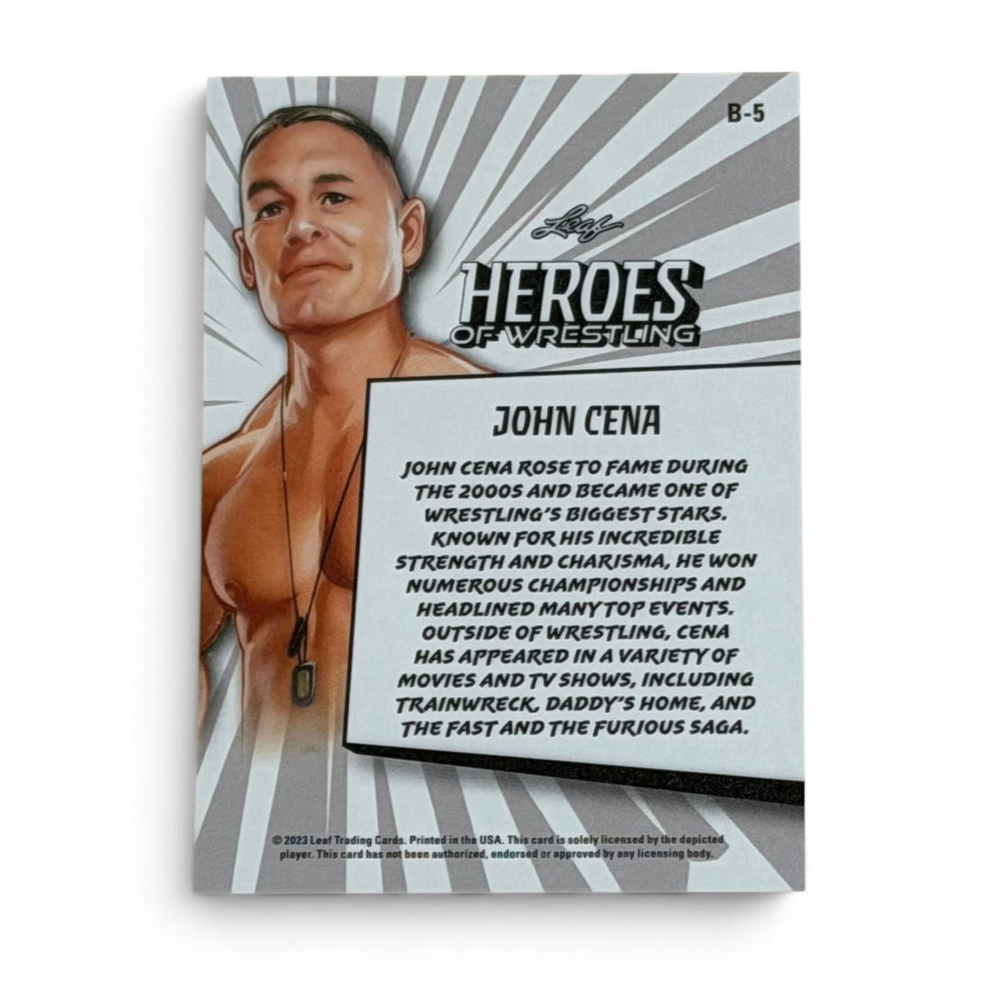 2023 Leaf Heroes of Wrestling John Cena B-5 WWE Wrestling Card Mint New